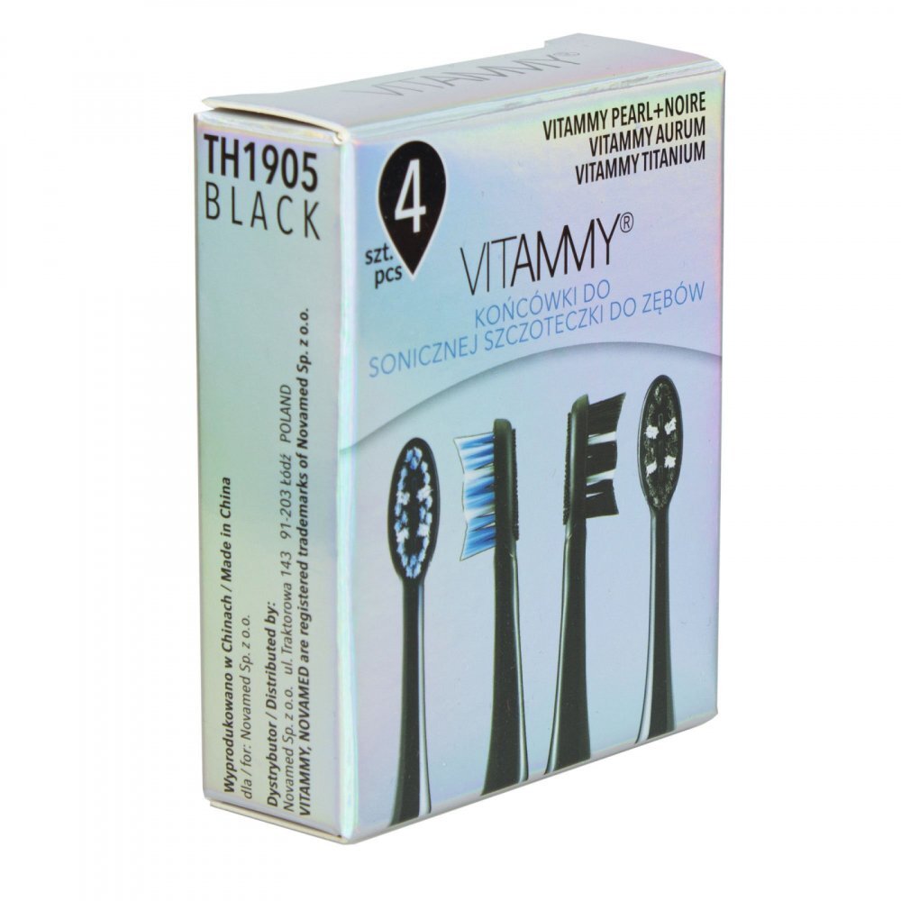 VITAMMY Set 4 rezerve pentru periuta de dinti Pearl Noire