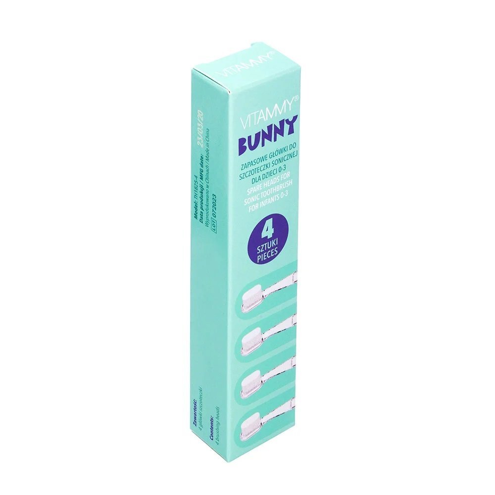 VITAMMY Set 4 rezerve periuta de dinti Bunny fibre nano alb