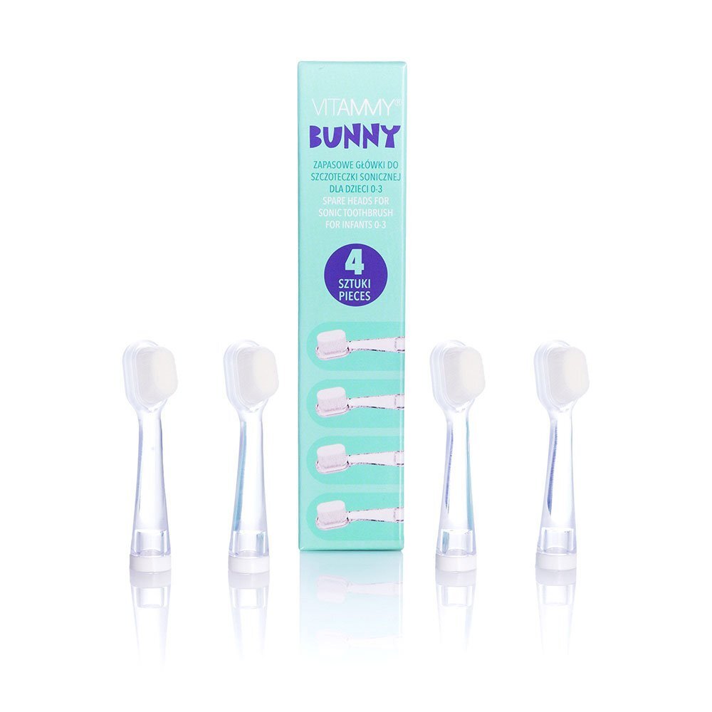 VITAMMY Set 4 rezerve periuta de dinti Bunny fibre nano alb
