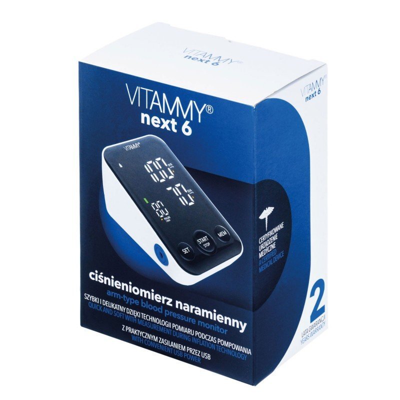 VITAMMY Tensiometru electronic de brat Next 6 manseta 22-40 cm albnegru