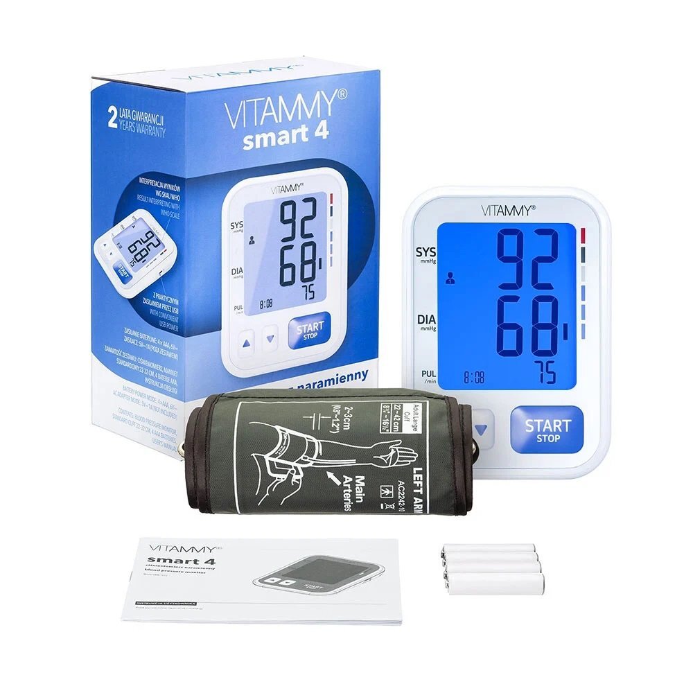 VITAMMY Tensiometru electronic de brat Smart 4 mufa USB manseta 22 - 42 cm alb