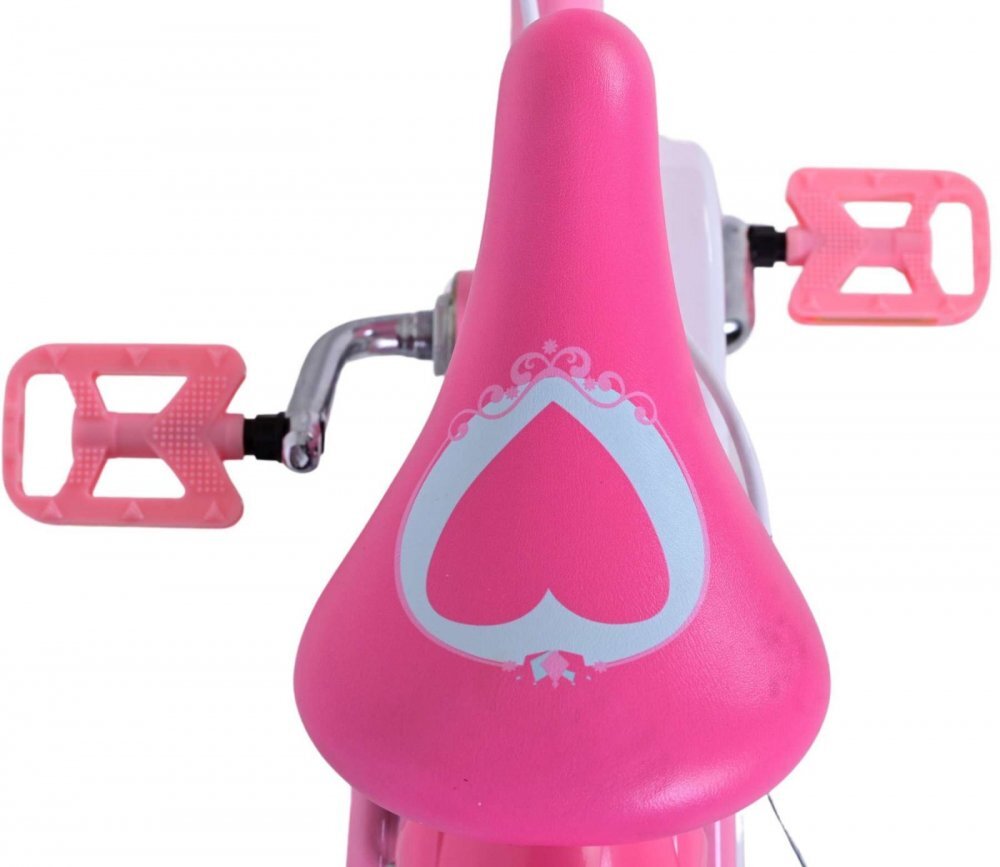 Volare Bicicleta pentru copii EL Disney Princess 16 inch FW frana de mana pe ambele roti scaun si ghidon reglabil cosulet pe ghidon roti gonflabile stopuri reflectorizante