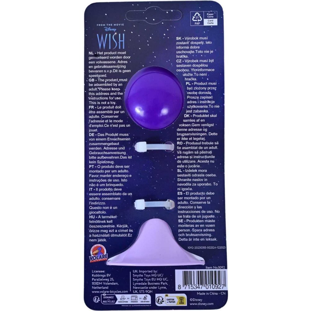 Volare Claxon trompeta pentru bicicleta Disney Wish