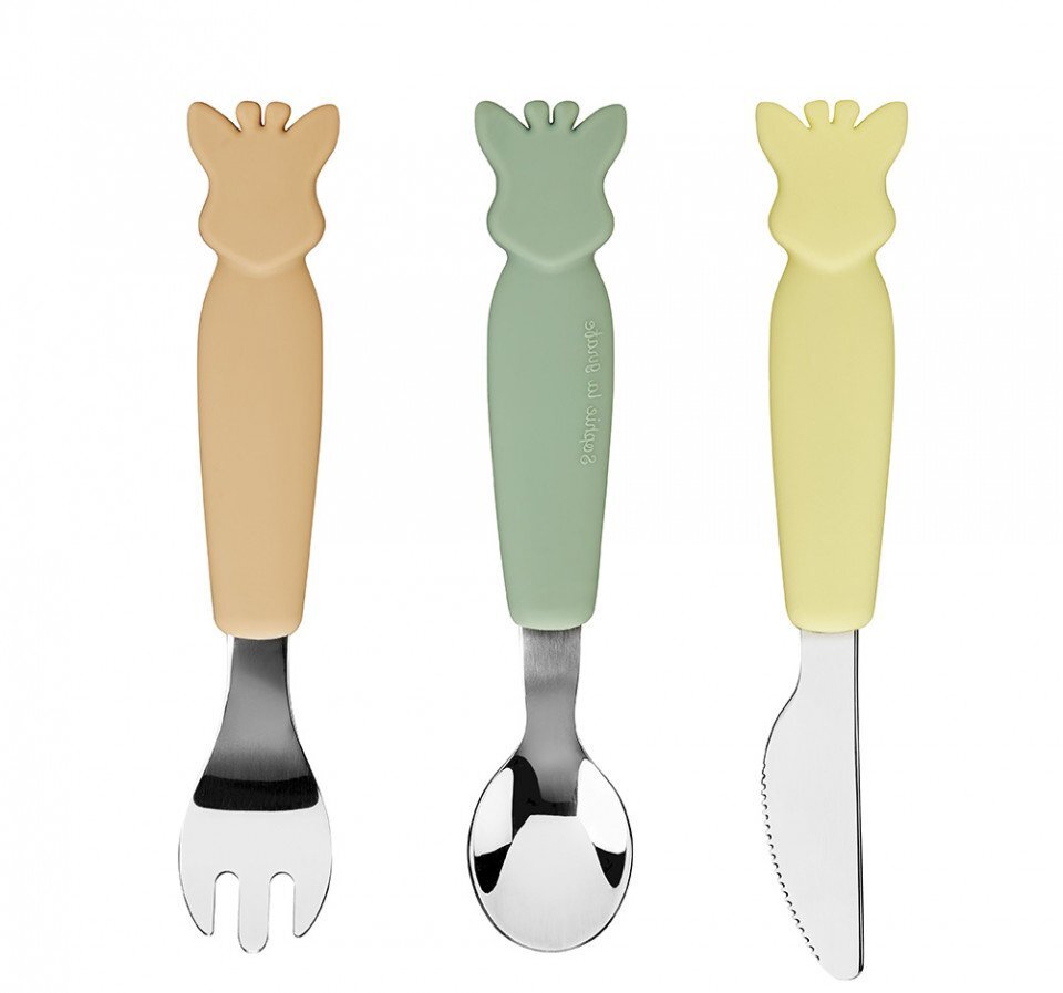 Vulli Set 3 tacamuri cu maner din silicon Girafa Sophie