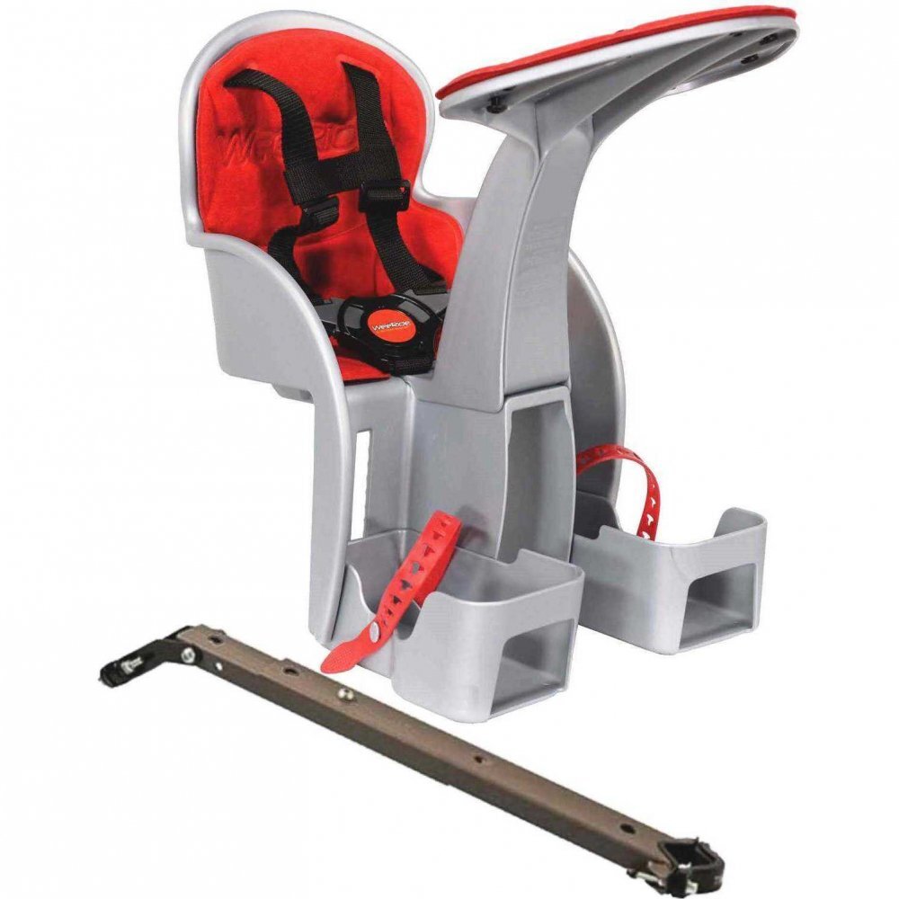 WeeRide Scaun bicicleta copii SafeFront Clasic pozitie montare centru 15 kg si casca protectie XS 44-48 Penguin grirosu