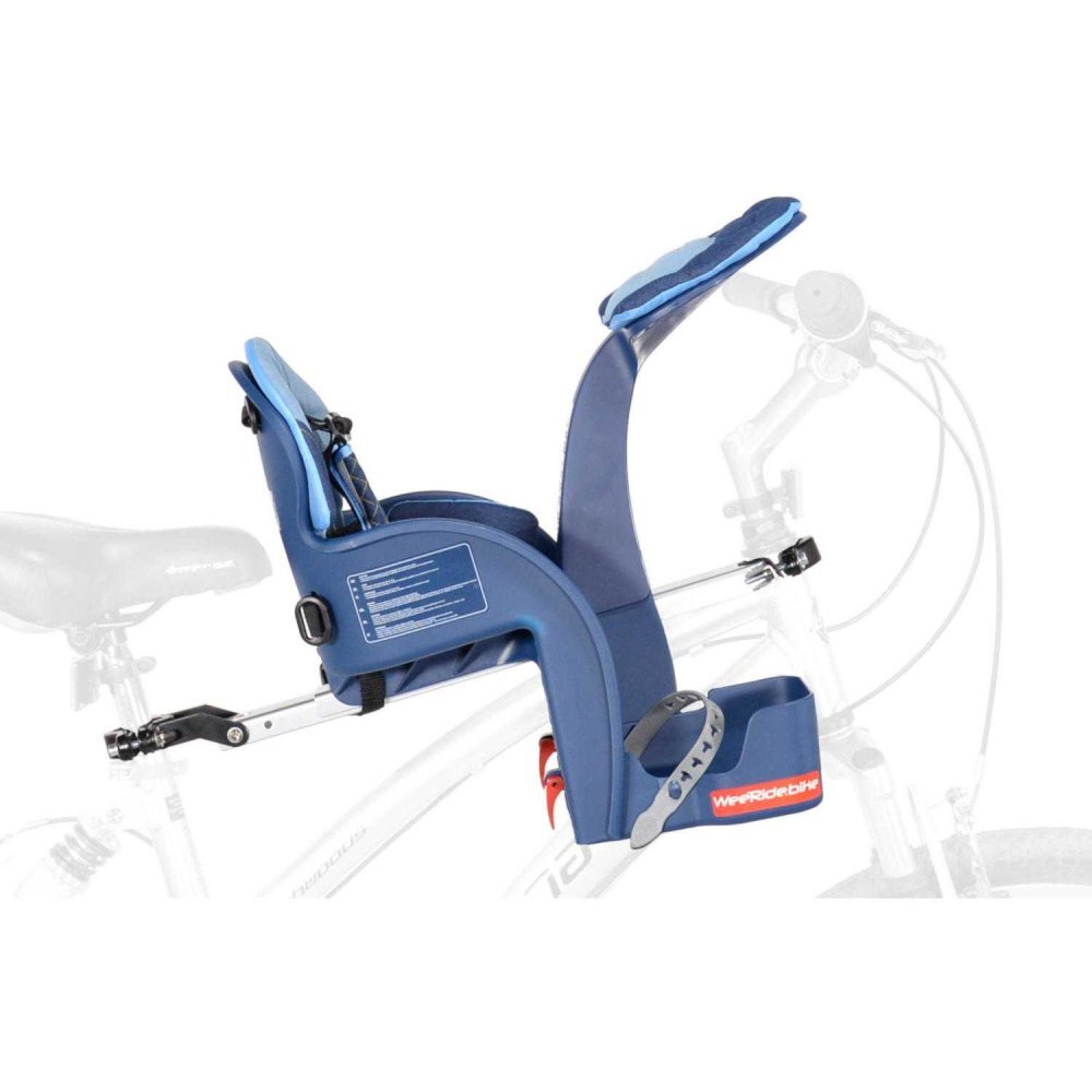 WeeRide Scaun bicicleta copii SafeFront Deluxe pozitie montare centru 15 kg si casca protectie XS 44-48 Fairy Tale denim