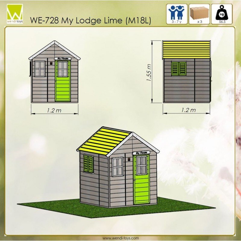 Wendi Toys Casuta de gradina Lime Lodge House M18L