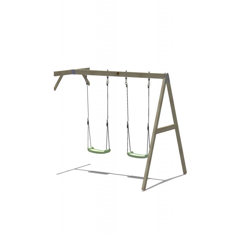 Wendi Toys Casuta de gradina pastel Green Adventure Cottage cu platforma tobogan leagan dublu si modul sport