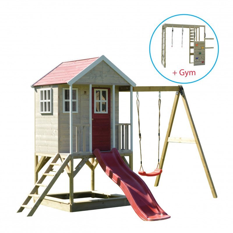 Wendi Toys Casuta Nordic Adventure House cu loc de nisip tobogan si leagan