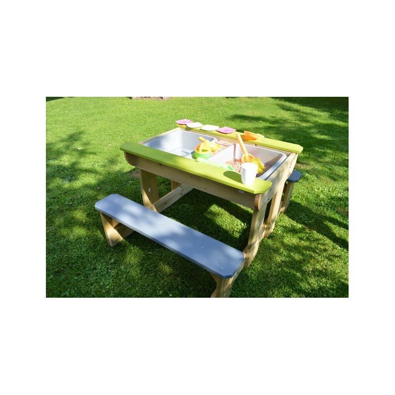 Wendi Toys Masa de picnic senzoriala T2 Deluxe cu bancute si loc pentru nisip si apa