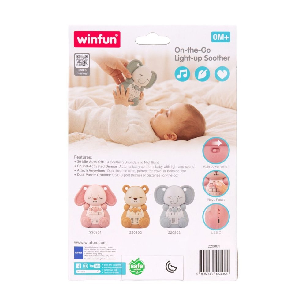 WINFUN Jucarie linistitoare portabila pentru bebelusi Iepuras