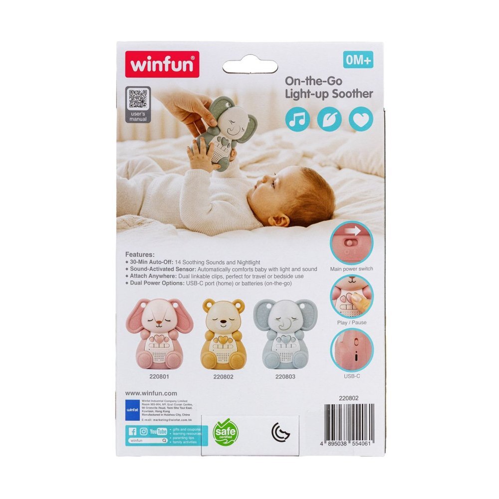 WINFUN Jucarie linistitoare portabila pentru bebelusi Ursulet