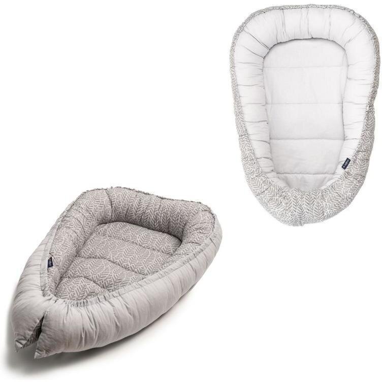 Womar Zaffiro Baby Nest cu 2 fete Grey Leaves