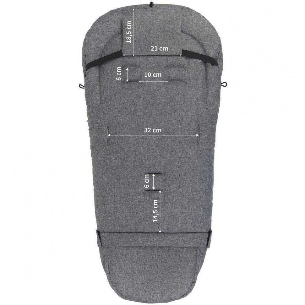 Womar Zaffiro Sac de iarna pentru carucior si scaun auto iGrow 2.0 cu lana oaie premium melange gri