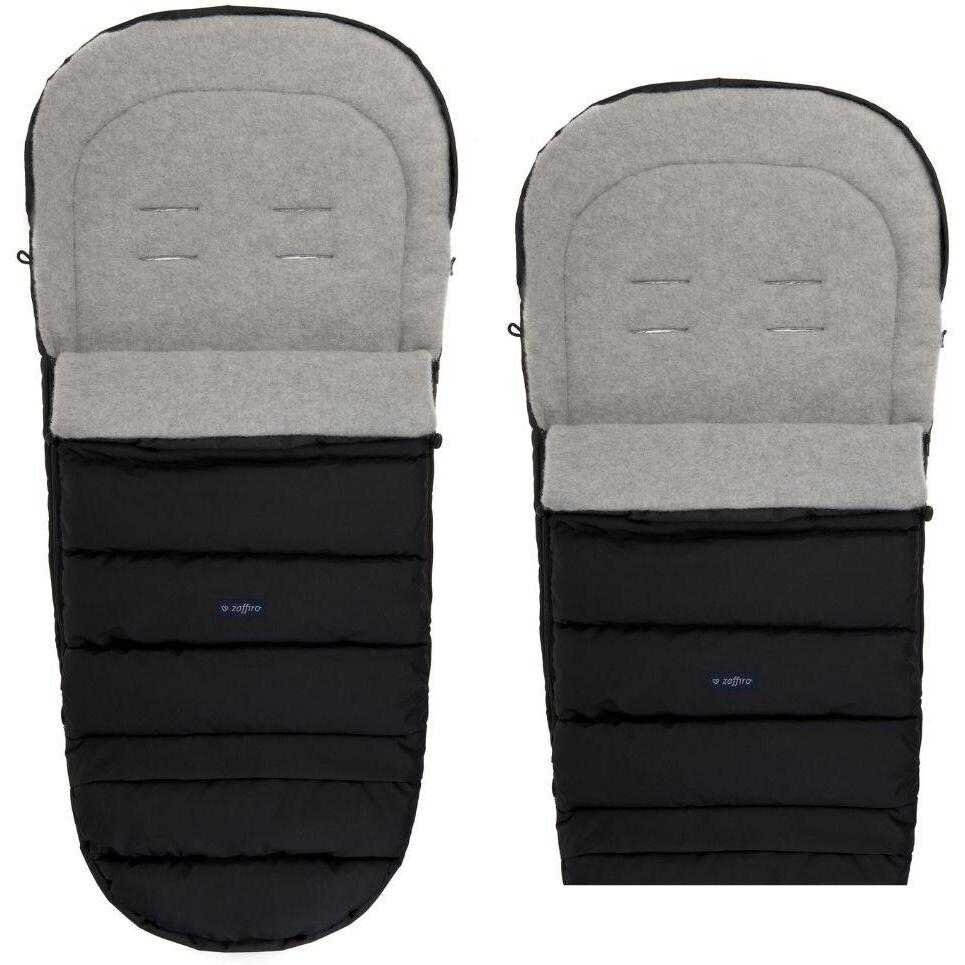 Womar Zaffiro Sac de iarna pentru carucior si scaun auto iGrow 2.0 cu lana oaie premium melange Negru