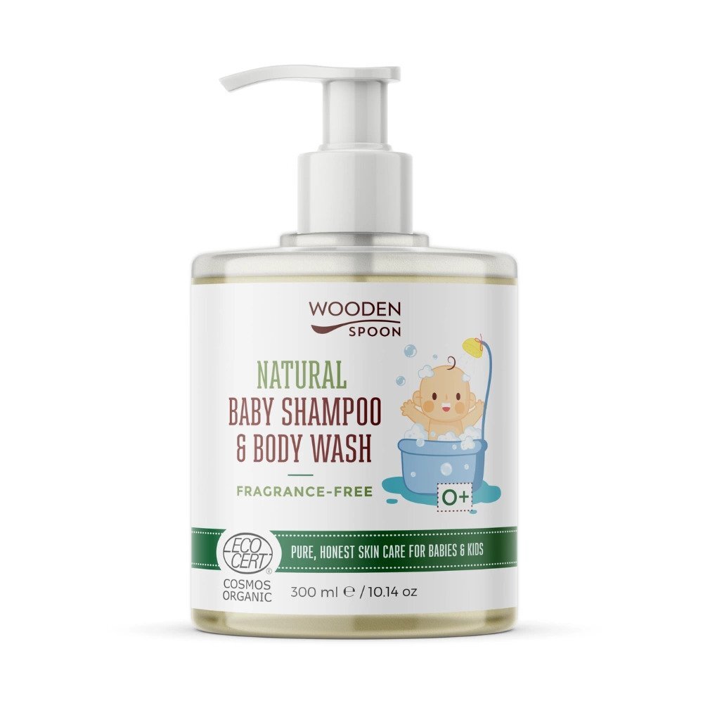 Wooden Spoon Sampon si gel dus fara parfum pentru copii si bebelusi bio 300ml