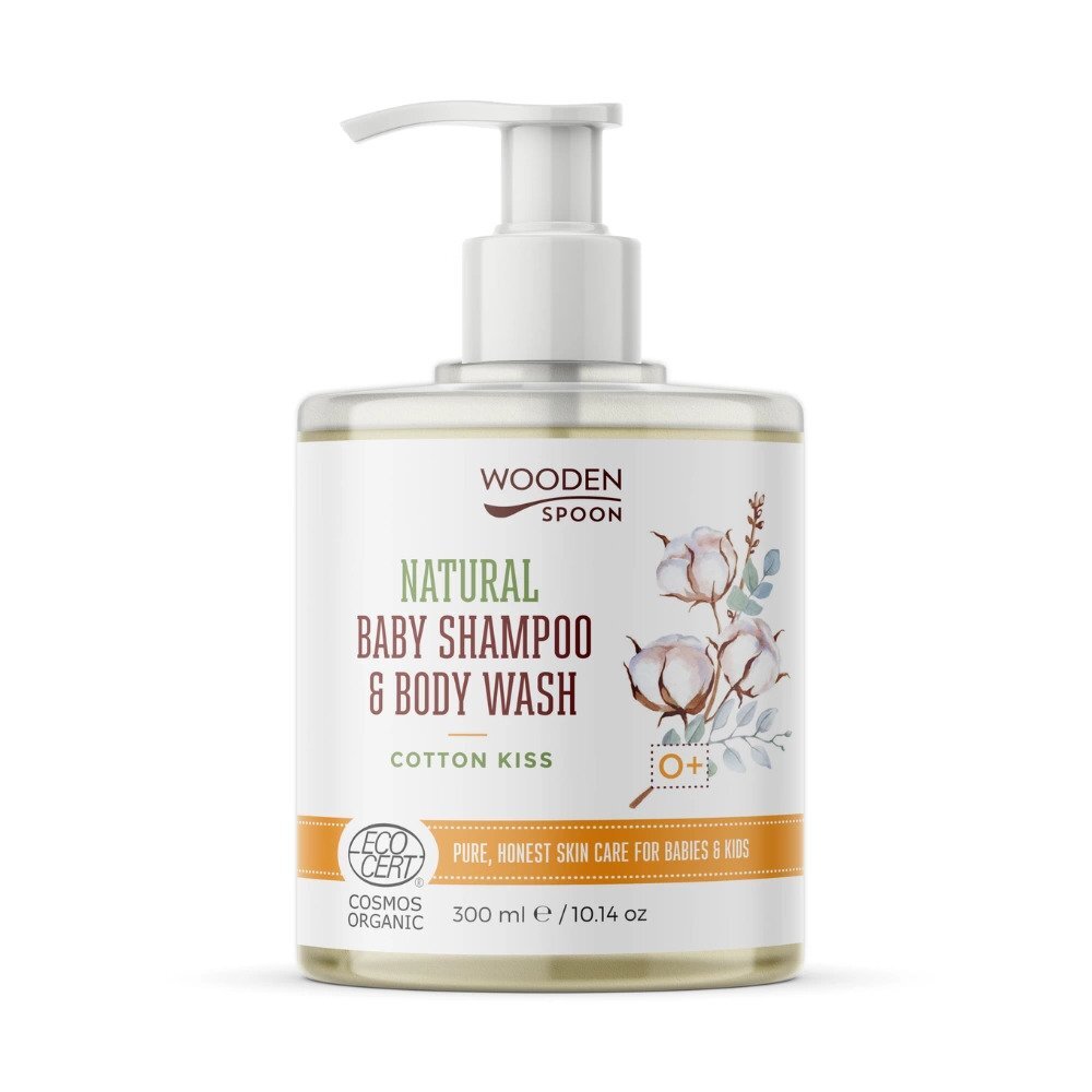 Wooden Spoon Sampon si gel dus pentru copii si bebelusi Cotton Kiss bio 300ml