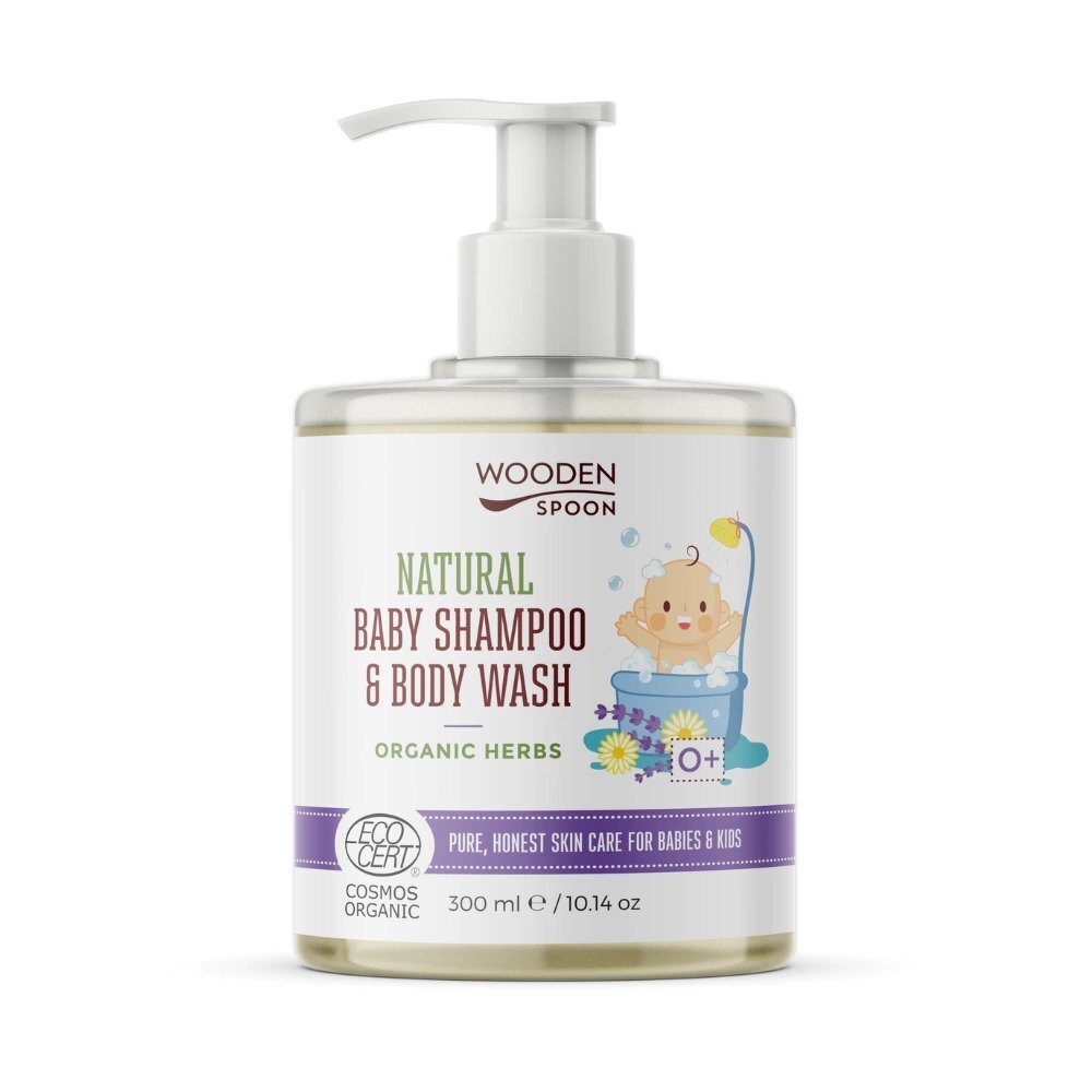 Wooden Spoon Sampon si gel dus pentru copii si bebelusi Organic Herbs bio 300ml