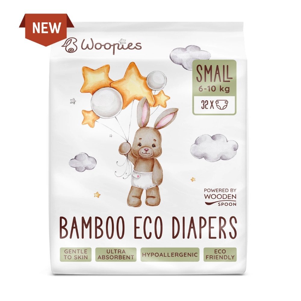 Wooden Spoon Scutece eco cu fibre de bambus S 32 bucati 6-10 kg