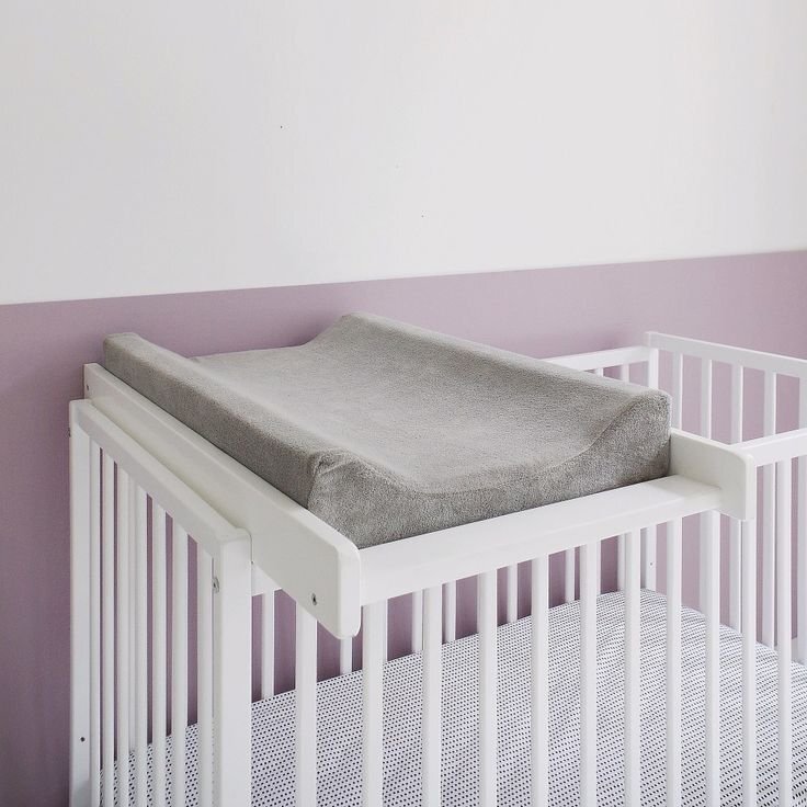 Woodies Safe Dreams Masa de infasat din lemn atasabila la patut bebe alb 86 x 51 x 7 cm
