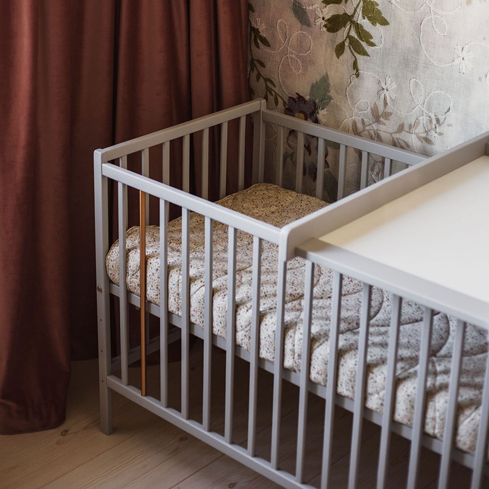 Woodies Safe Dreams Masa de infasat din lemn atasabila la patut bebe Gri 86 x 51 x 7 cm