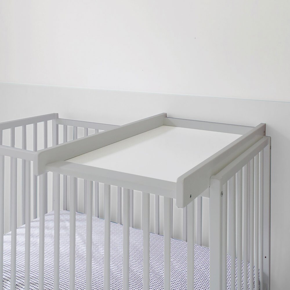 Woodies Safe Dreams Masa de infasat din lemn atasabila la patut bebe Gri 86 x 51 x 7 cm