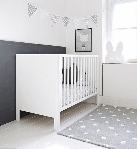 Woodies Safe Dreams Patut din lemn pentru bebe inaltime saltea reglabila Smooth Alb 120x60 cm