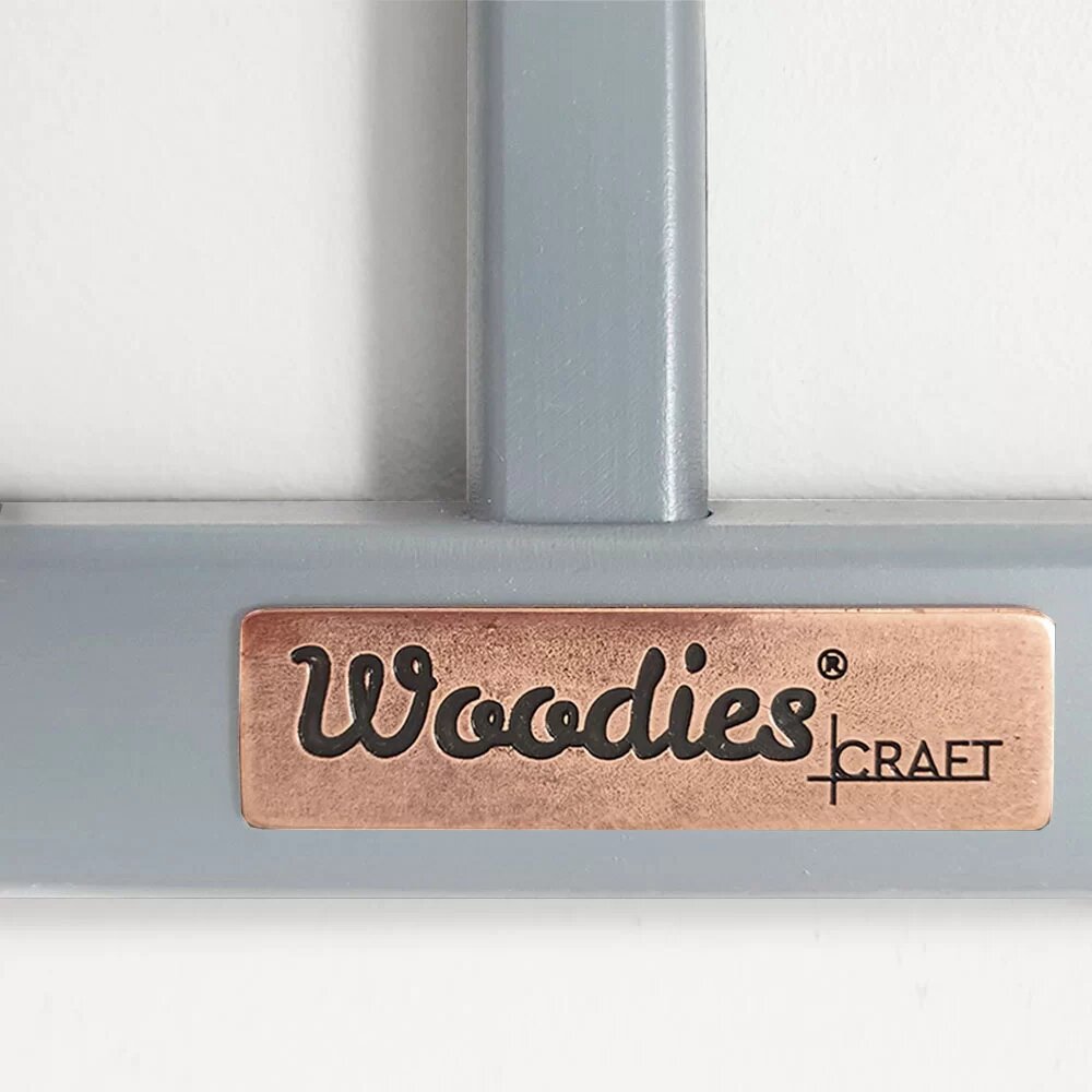 Woodies Safe Dreams Patut din lemn Stardust Craft Gri cu inaltime saltea reglabila 120x60 cm