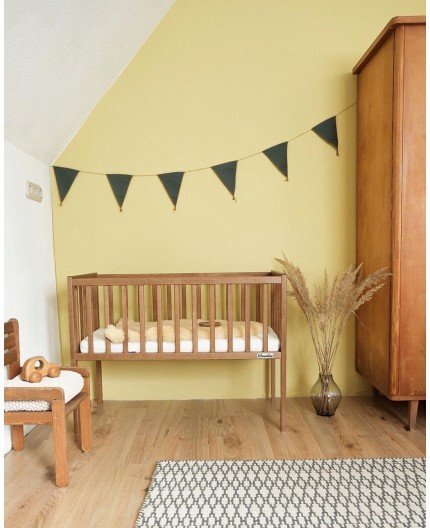 Woodies Safe Dreams Patut mic co-sleeping din lemn Classic Vintage cu Saltea Cocos Spuma Cocos 90 x 40 x 7 cm