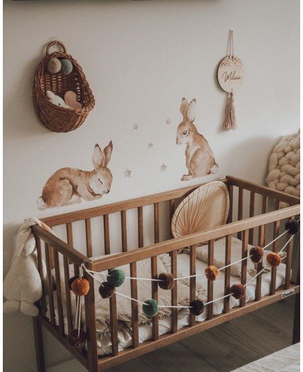 Woodies Safe Dreams Patut mic co-sleeping din lemn Classic Vintage cu Saltea Cocos Spuma Cocos 90 x 40 x 7 cm