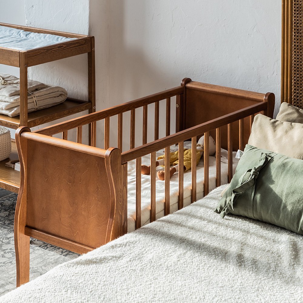 Woodies Safe Dreams Patut mic co-sleeping din lemn Noble Vintage 90 x 40 cm