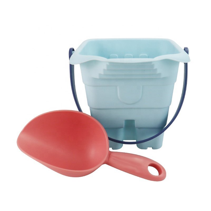 Woopie Set 7 jucarii de nisip cu galetusa Castelforme de nisip si accesorii Pastel