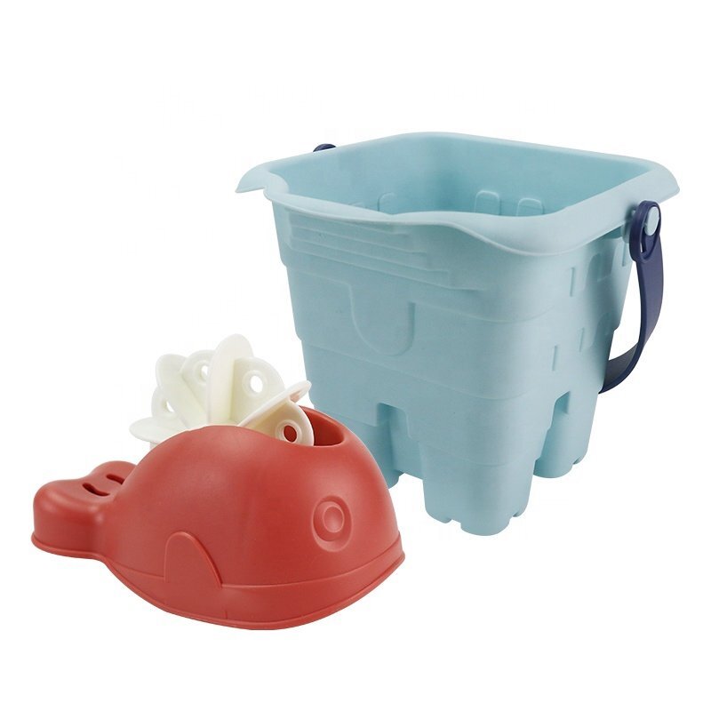 Woopie Set 7 jucarii de nisip cu galetusa Castelforme de nisip si accesorii Pastel