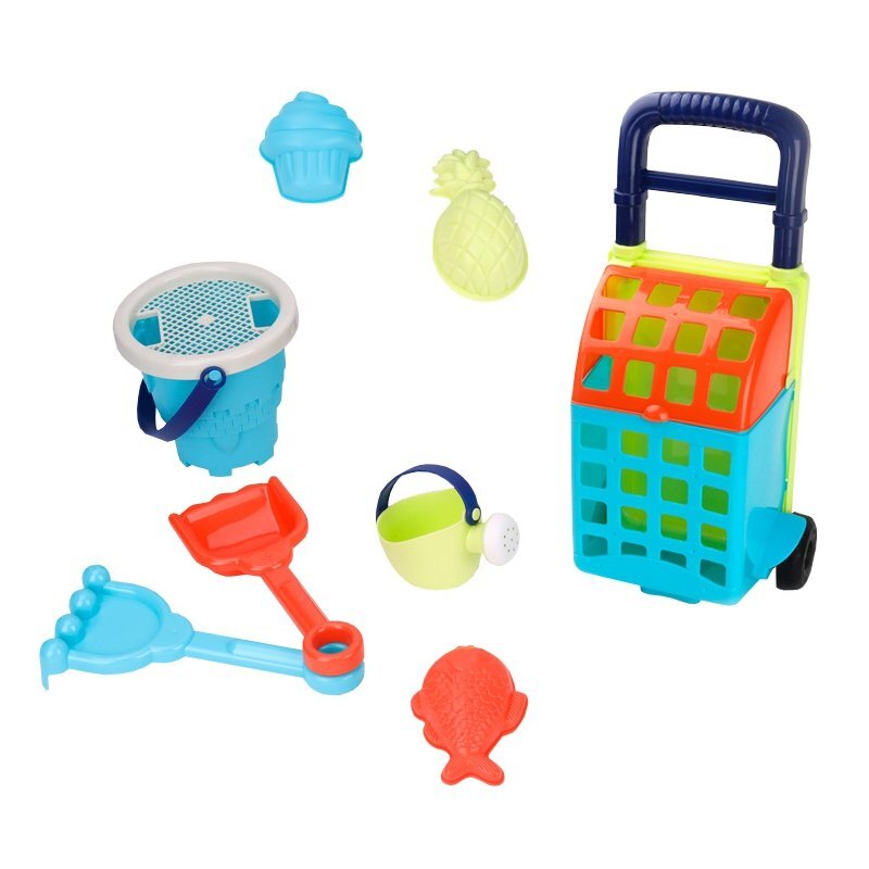 Woopie Set 9 piese pentru copii joaca cu nisip cu Caruciorgaletusastropitoarelopaticagrebla si 3 forme