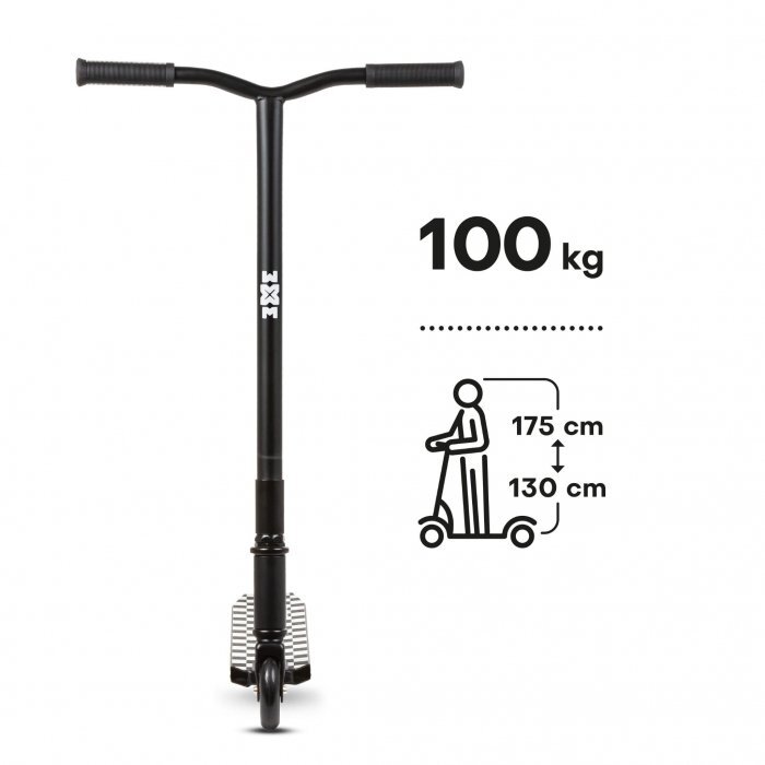 WXM Trotineta pentru cascadorii WRS-AT1 - Black White din aluminiu greutate suportata 100 kg varsta 6 ani+