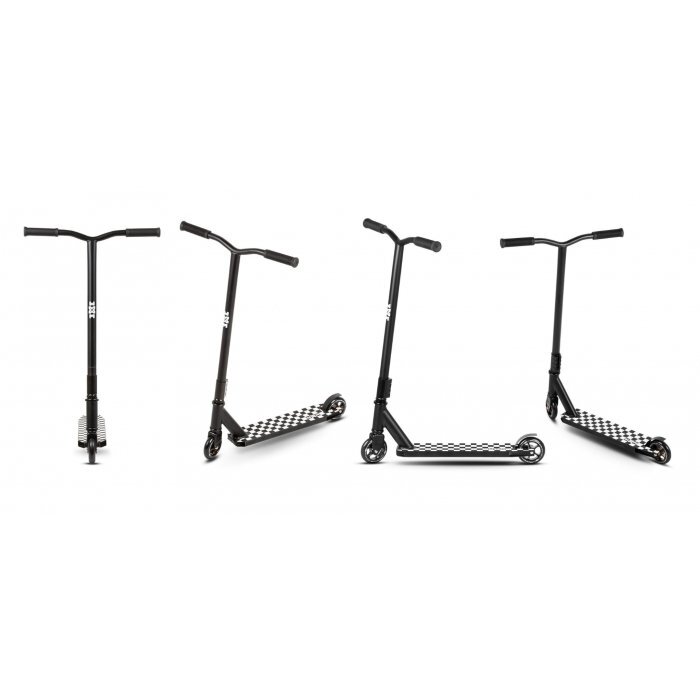 WXM Trotineta pentru cascadorii WRS-AT1 - Black White din aluminiu greutate suportata 100 kg varsta 6 ani+