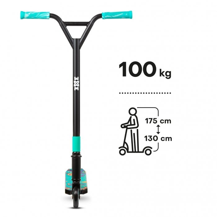 WXM Trotineta pentru cascadorii WRS-CY1 Turquoise din aluminiu greutate suportata 100 kg varsta 6 ani+