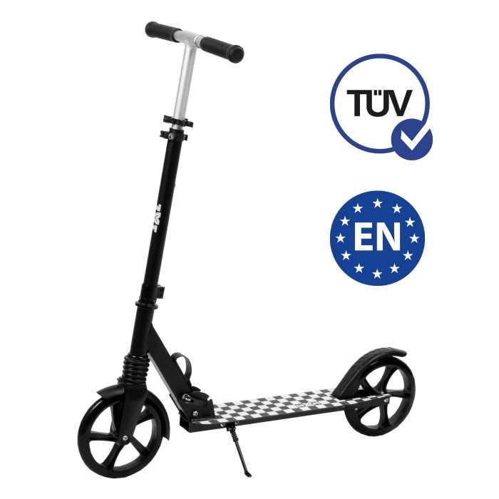 WXM Trotineta pliabila de oras 200 mm Driff Black White ghidon reglabil din otel si aluminiu cric suspensii greutate suportata 100 kg varsta 4 ani+