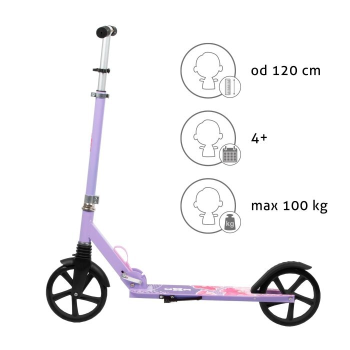 WXM Trotineta pliabila de oras 200 mm Driff Hibiscus ghidon reglabil din otel si aluminiu cric suspensii greutate suportata 100 kg varsta 4 ani+
