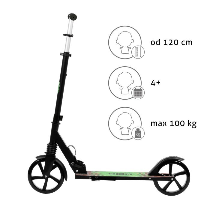 WXM Trotineta pliabila de oras 200 mm Driff Minecraft ghidon reglabil din otel si aluminiu cric suspensii greutate suportata 100 kg varsta 4 ani+