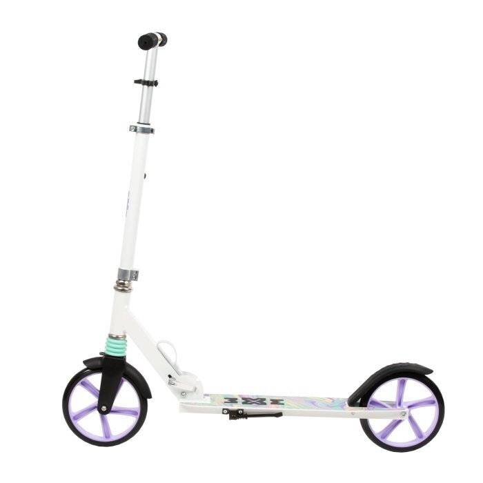 WXM Trotineta pliabila de oras 200 mm Driff Purple White ghidon reglabil din otel si aluminiu cric suspensii greutate suportata 100 kg varsta 4 ani+