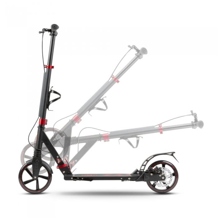 WXM Trotineta pliabila de oras cu frana pe maner red ghidon reglabil din otel si aluminiu cric suport pentru sticla greutate maxima 100 kg