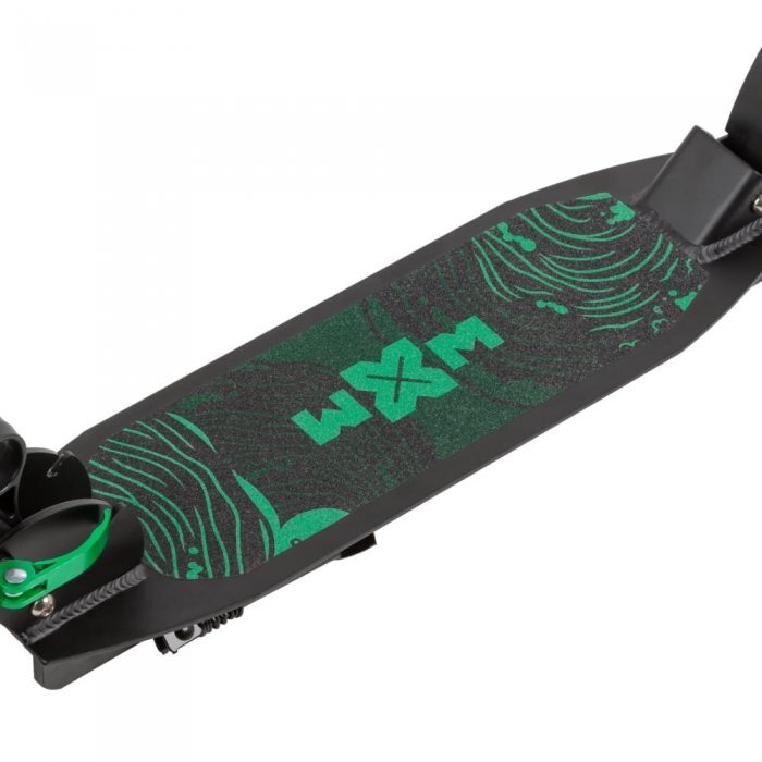WXM Trotineta pliabila de oras green ghidon reglabil din otel si aluminiu cric suspensii curea de transport greutate suportata 100 kg varsta 6 ani+