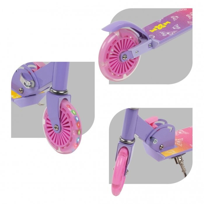 WXM Trotineta pliabila pentru copii Skipo Butterfly cadru din aluminiu roti cu lumini led greutate admisa 50 kg