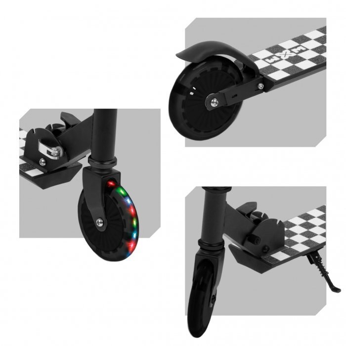 WXM Trotineta Skipo black-white pliabila din aluminiu ghidon reglabil roti Led greutate admisa 50 kg