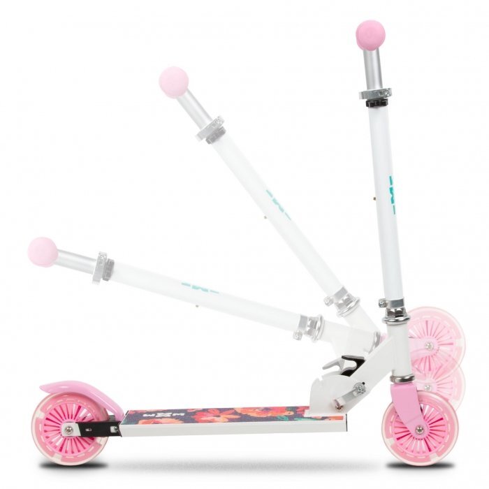 WXM Trotineta Skipo Floral pliabila din aluminiu ghidon reglabil roti Led greutate admisa 50 kg