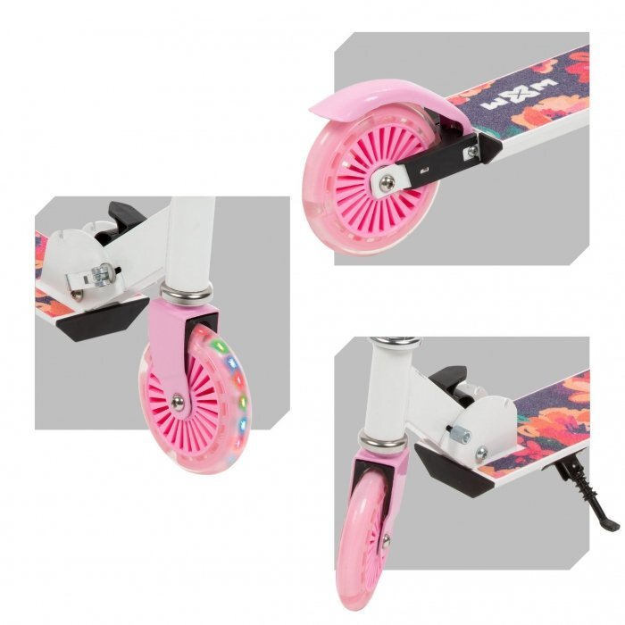 WXM Trotineta Skipo Floral pliabila din aluminiu ghidon reglabil roti Led greutate admisa 50 kg