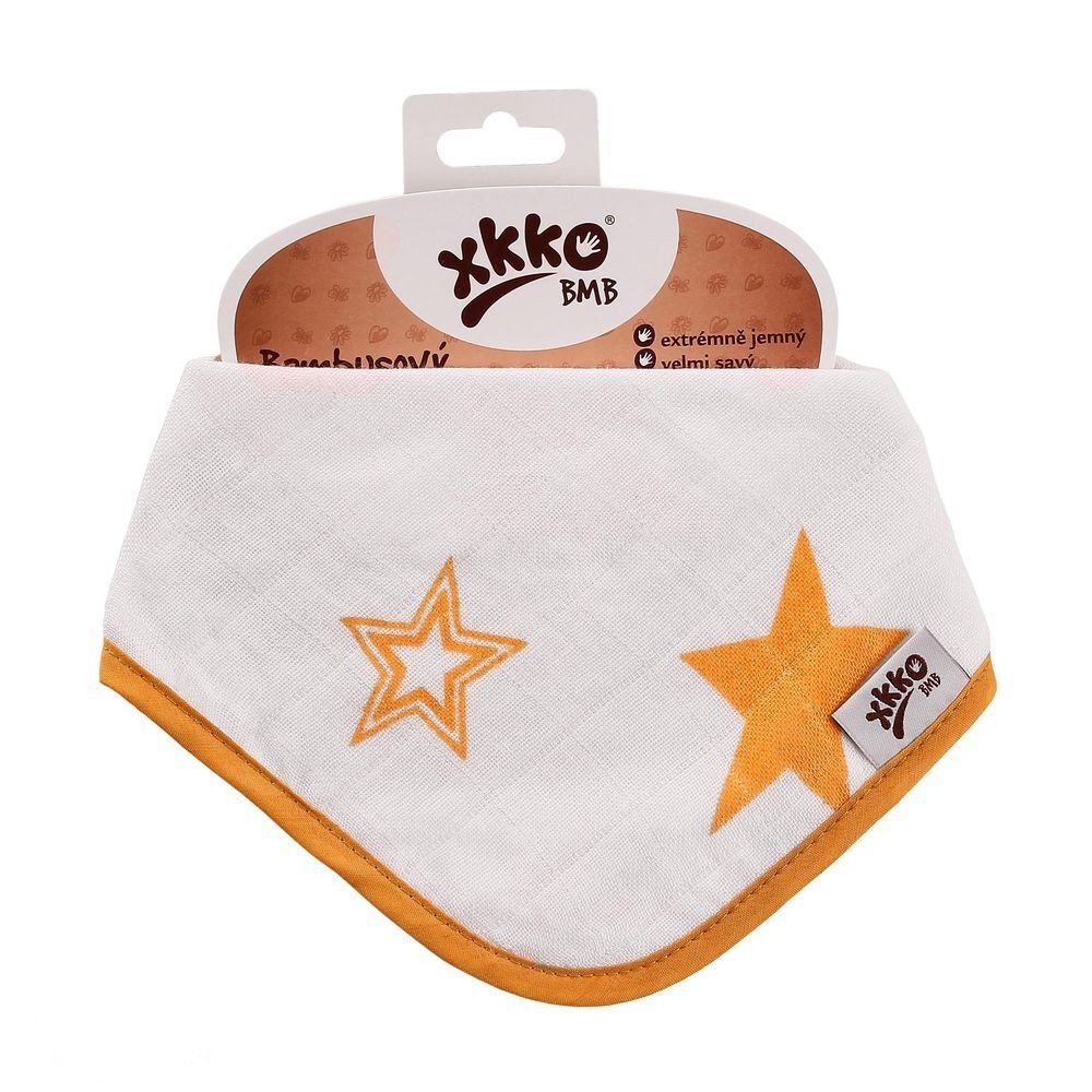 XKKO Bandana din bambus Orange Stars