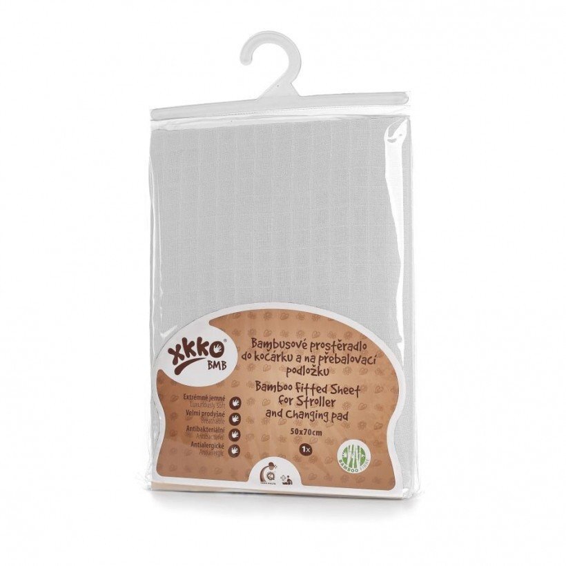 XKKO Cearceaf cu elastic din bambus 50x70 cm alb