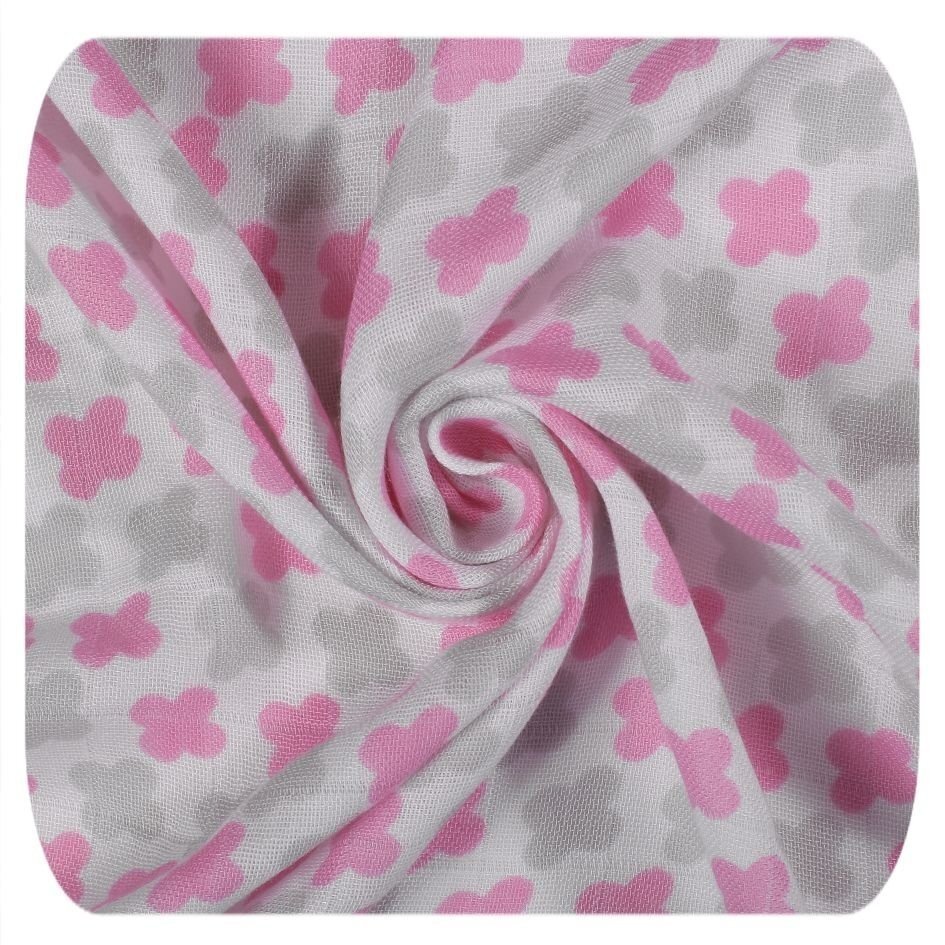 XKKO Cearceaf cu elastic din bambus 60x120 cm Pink Cross